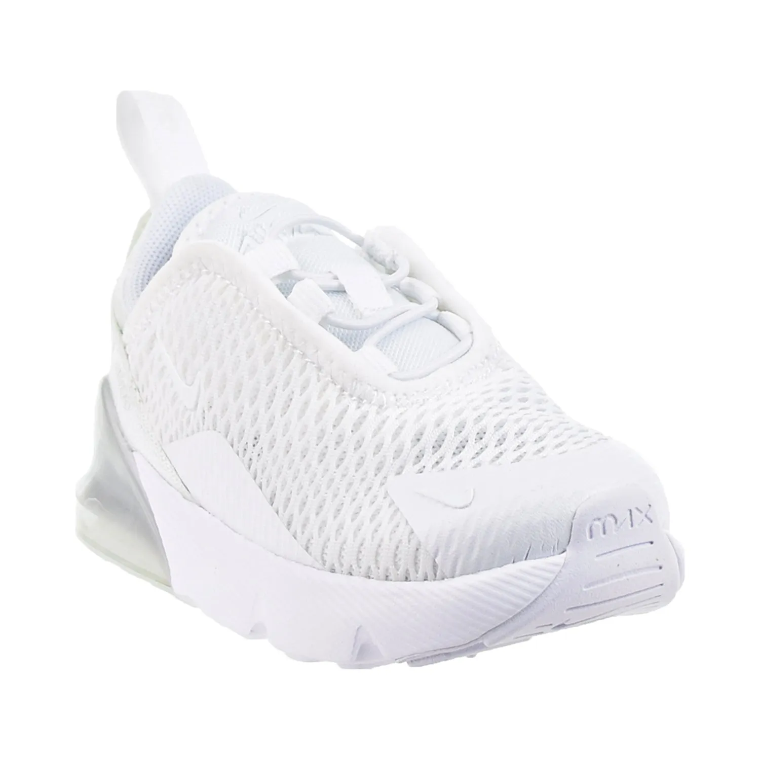 Running Shoes Carbon Plate Nike Air Max 270 (TD) Little Kids' White/White-Metallic Silver