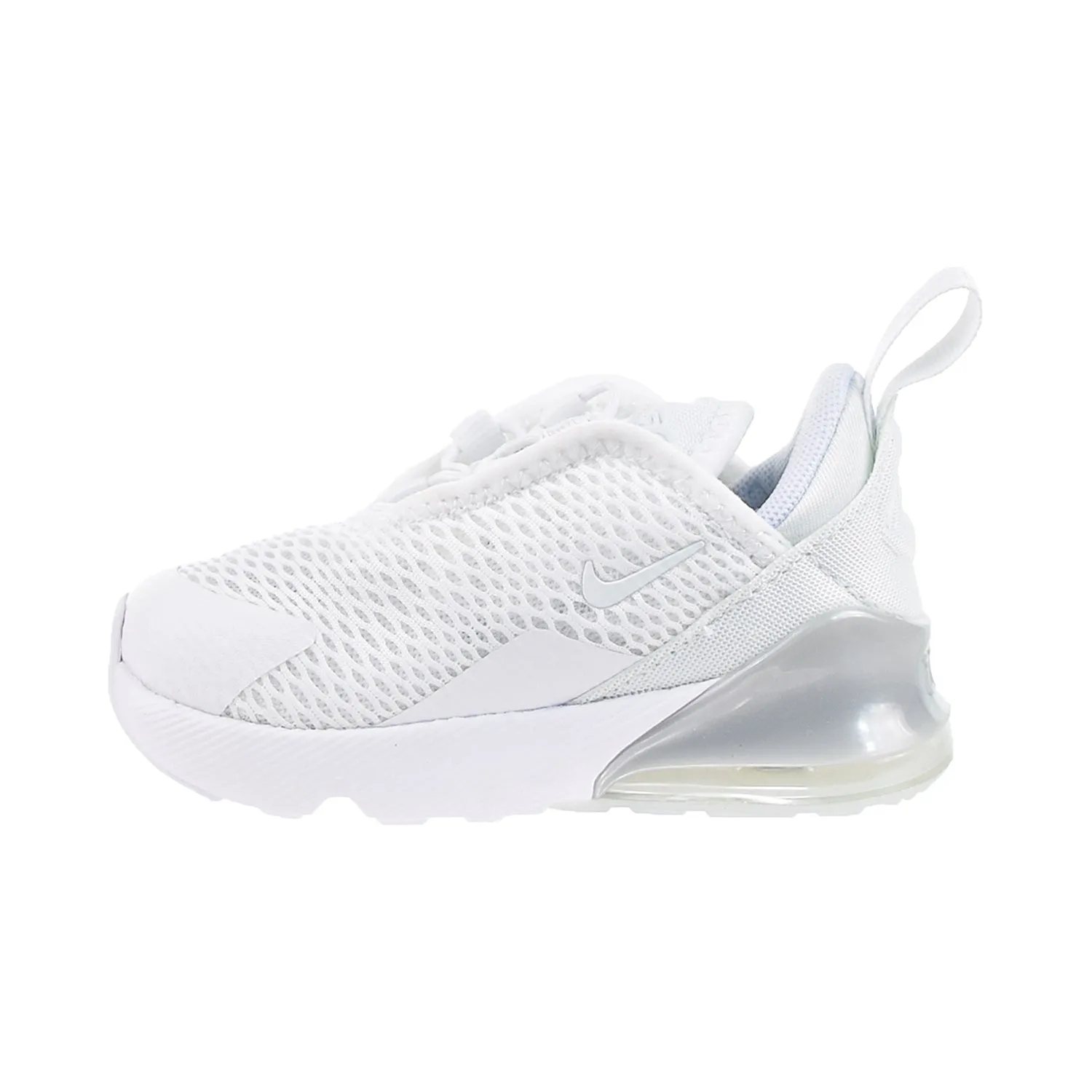 Hiking And Running Shoes Nike Air Max 270 (TD) Little Kids' White/White-Metallic Silver