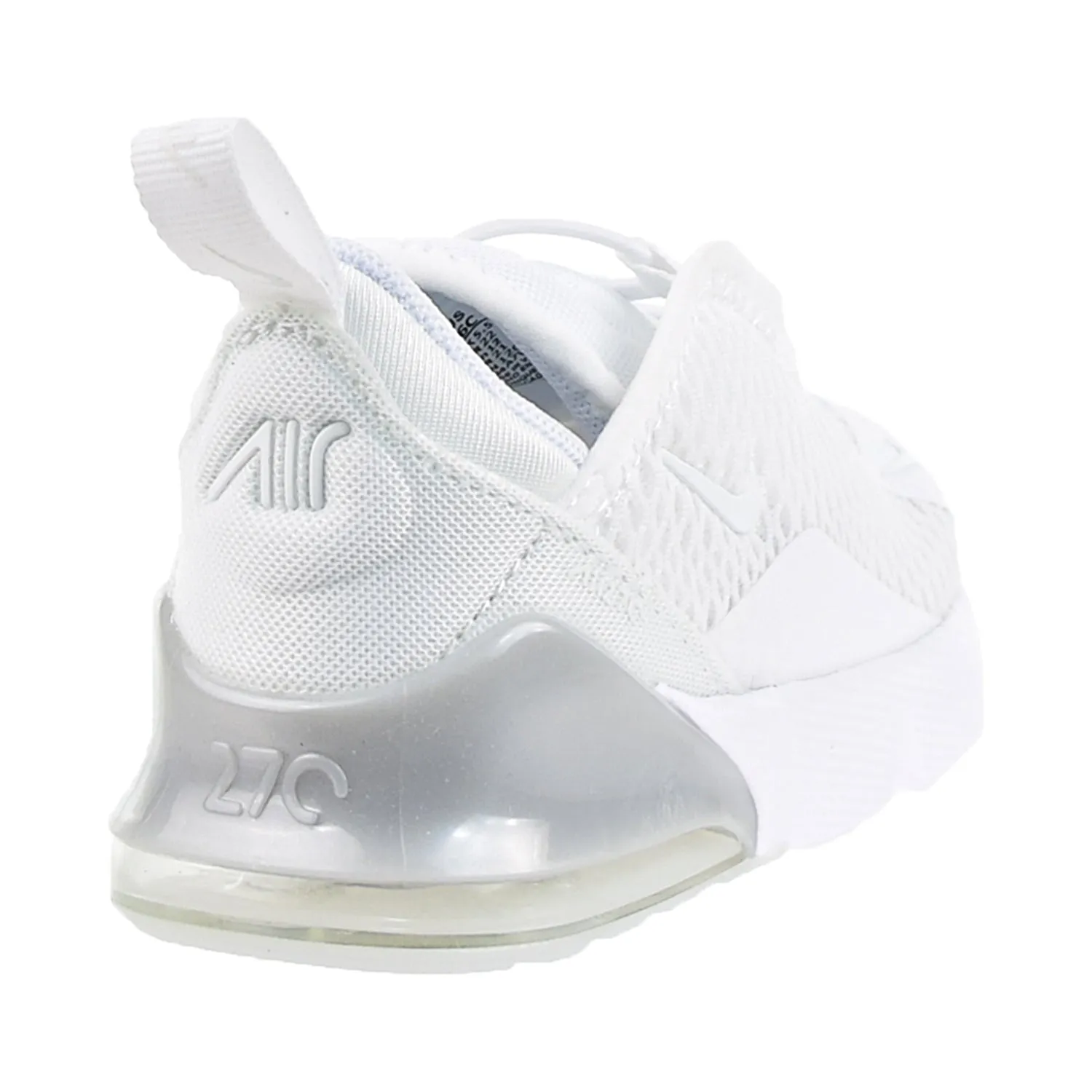 Running Shoes On The Beach Nike Air Max 270 (TD) Little Kids' White/White-Metallic Silver