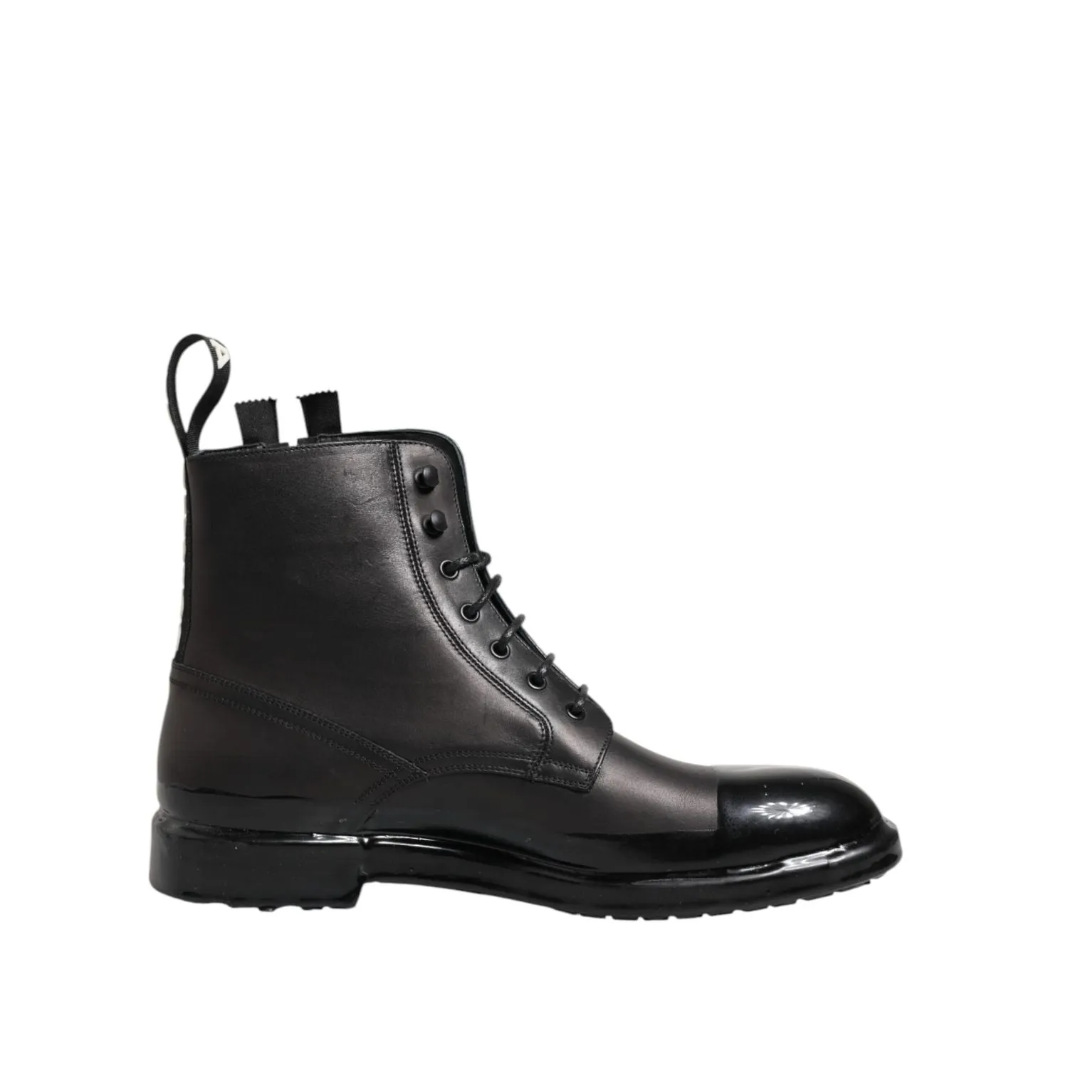 Dolce & Gabbana Brown Black Lace Up Mid Calf Men Boots Shoes Atomic Boots