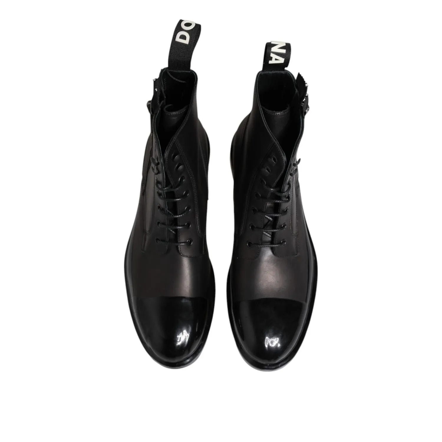 Wide Width Ankle Boots Dolce & Gabbana Brown Black Lace Up Mid Calf Men Boots Shoes