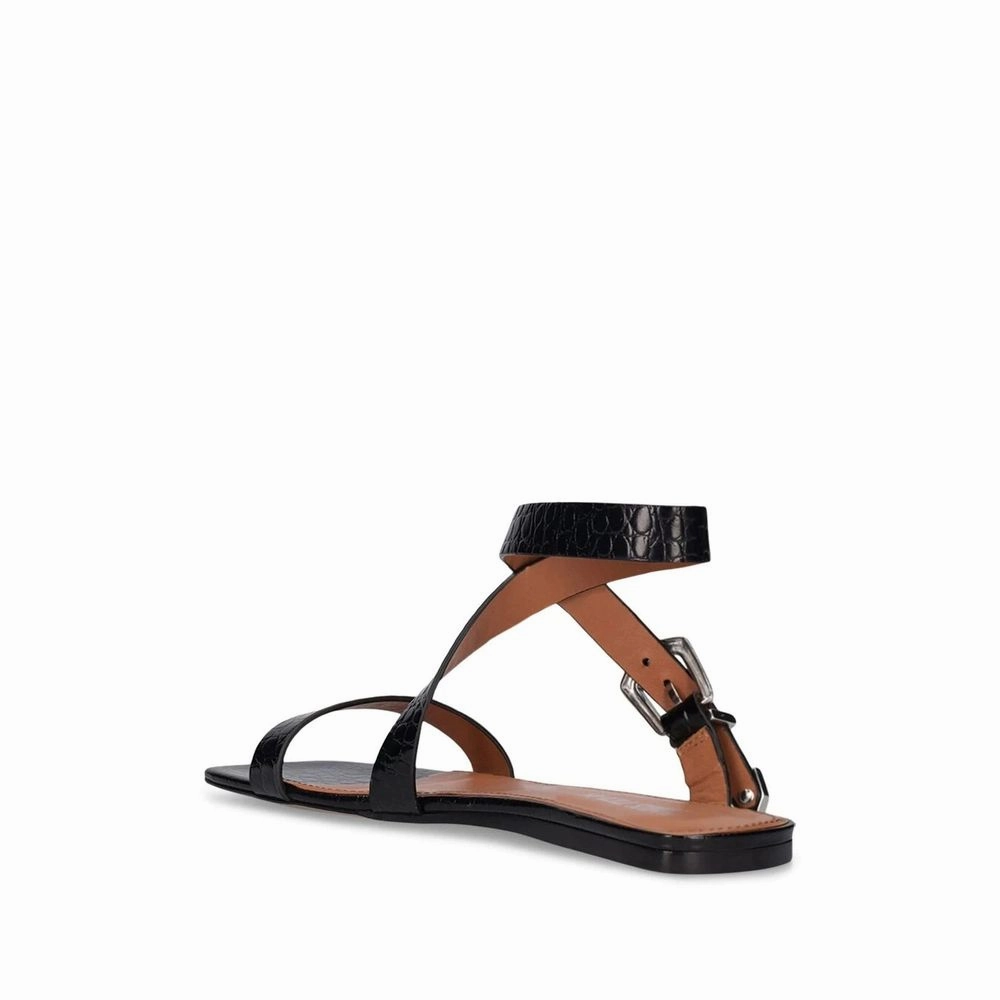 Waffle Racing Flat Moon Shoe Paris Texas Black Calfskin Sandals