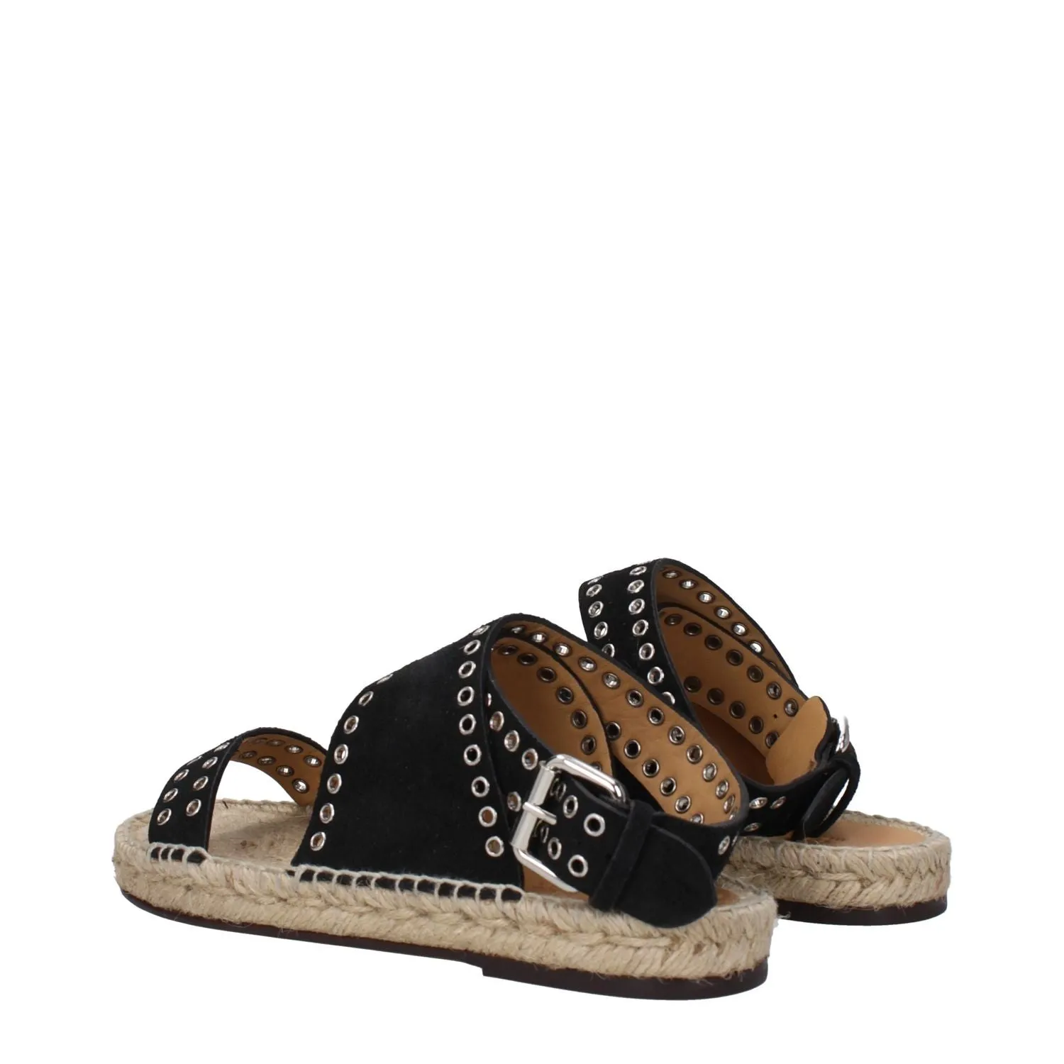Flats Online Shoes Isabel Marant Black Leather Flat Sandals