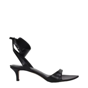 Flat Saddle Shoes Isabel Marant Black Leather Flat Sandals