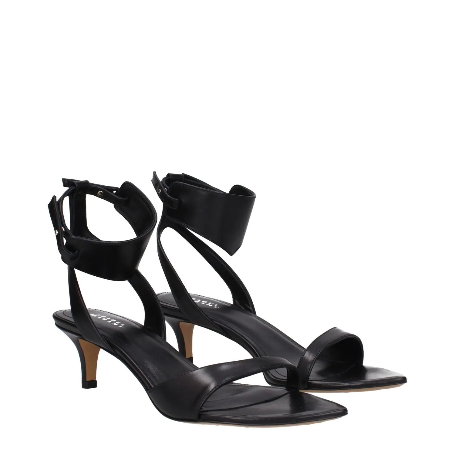 Canvas Flats Shoes Isabel Marant Black Leather Flat Sandals