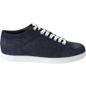 Sneakers Too Big Inserts Jimmy Choo Chic Slip-On Blue Denim Suede Sneakers
