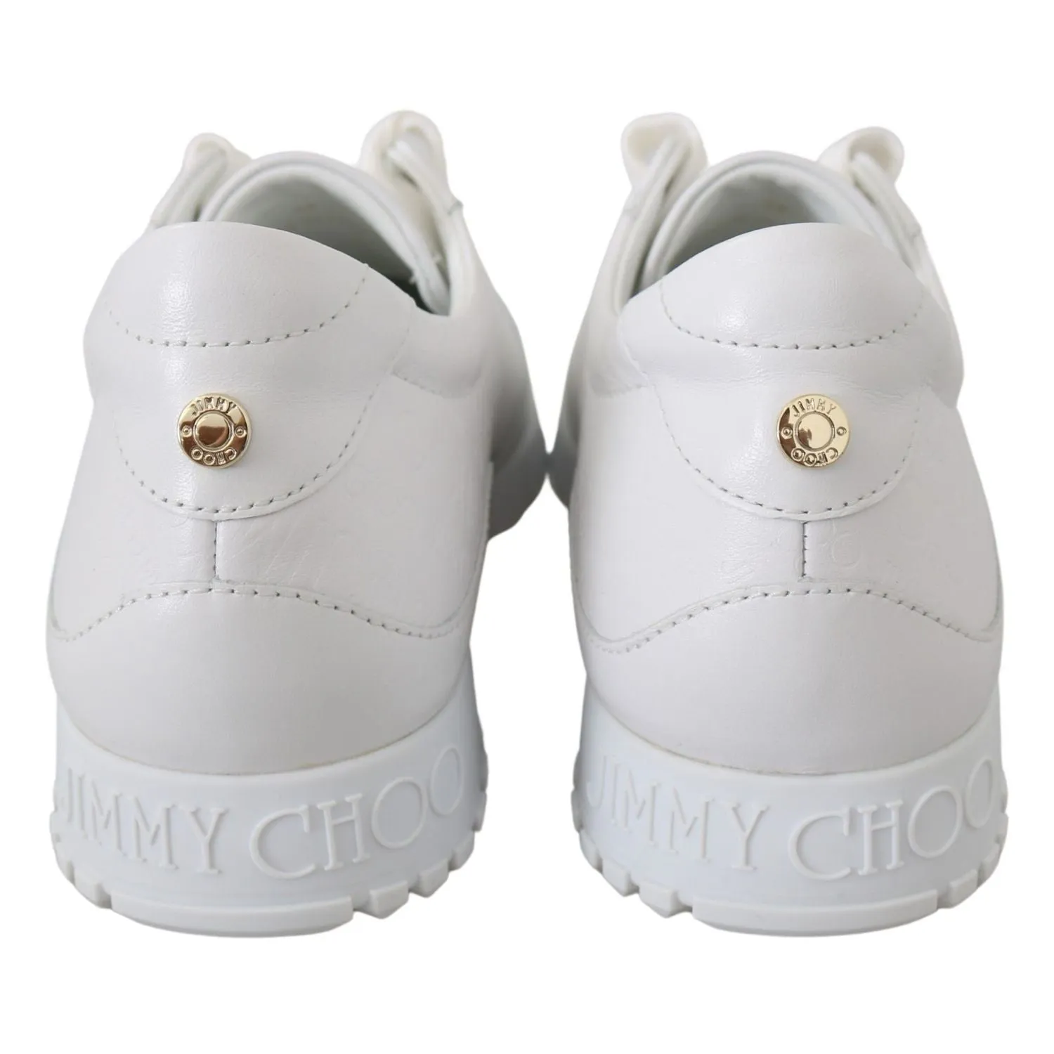 Stencils For Sneakers Jimmy Choo Elegant White Leather Sneakers