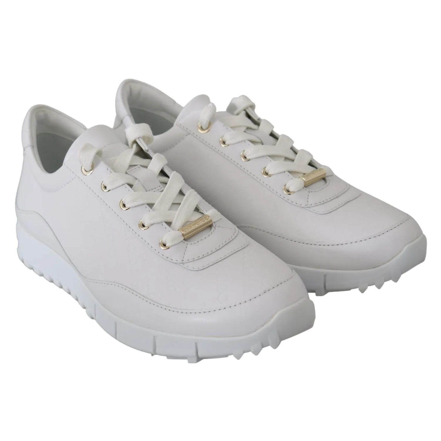 Carolina Sneakers Jimmy Choo Elegant White Leather Sneakers