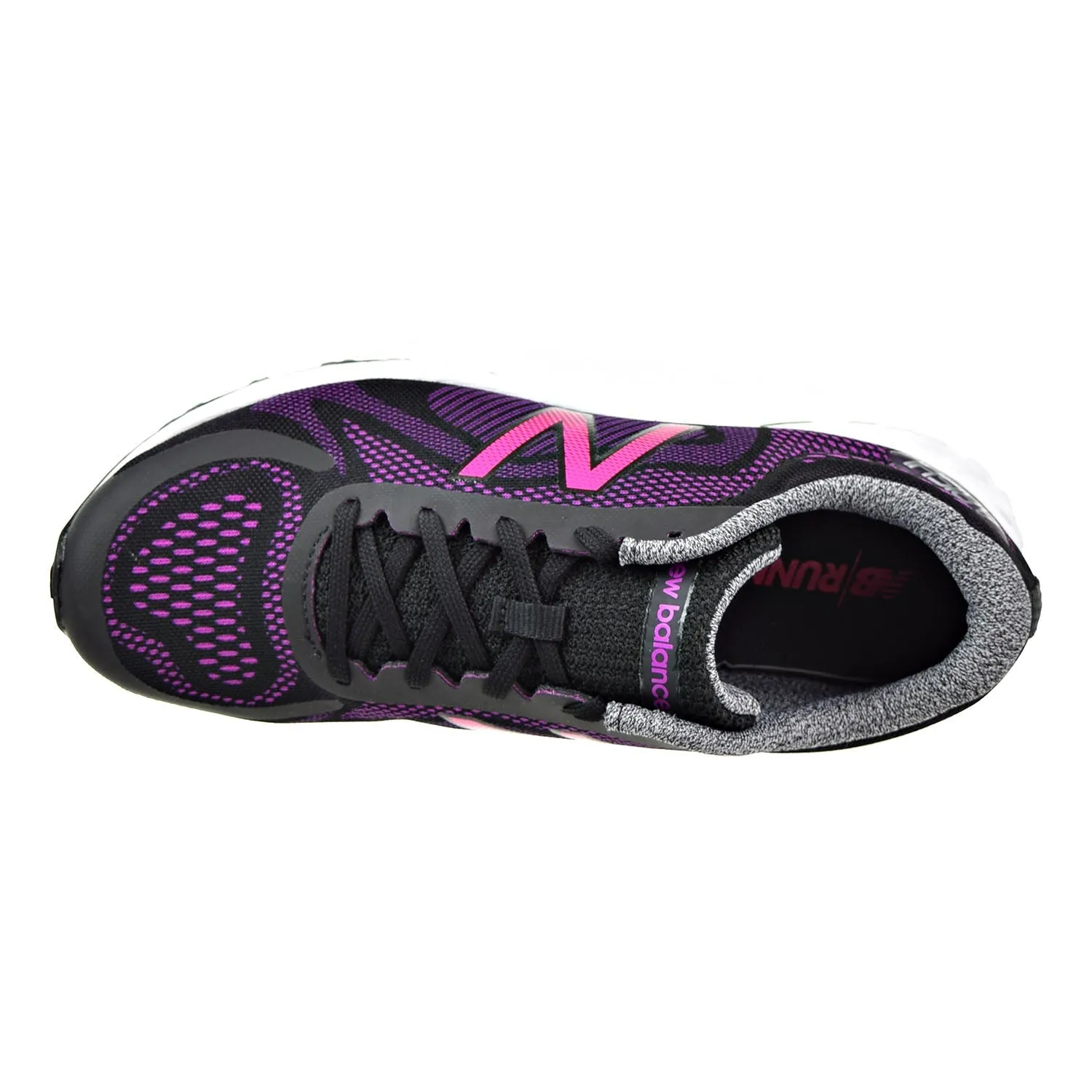 New Balance Arishi Big Kid's Running Shoes Black/Purple Running Shoes Best For Flat Feet