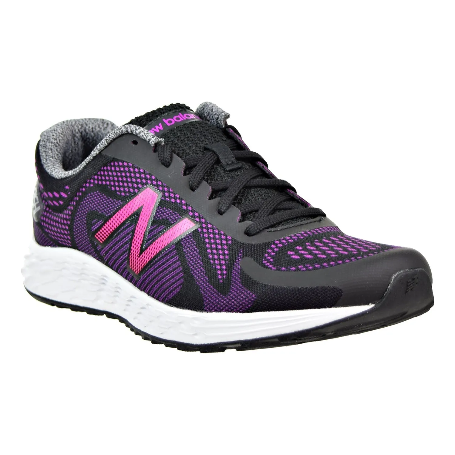New Balance Arishi Big Kid's Running Shoes Black/Purple Running Shoes With Great Arch Support