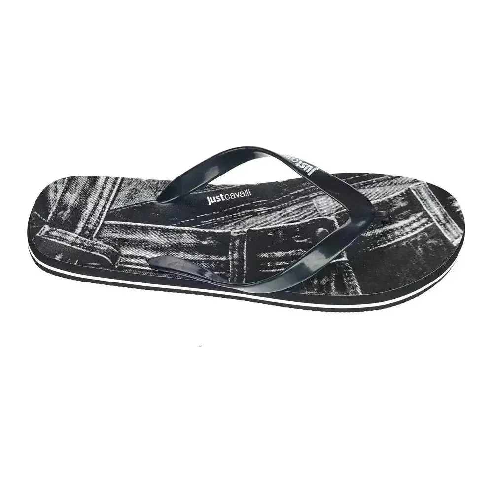 Just Cavalli Black EVA Men Sandal Puffy Sandals