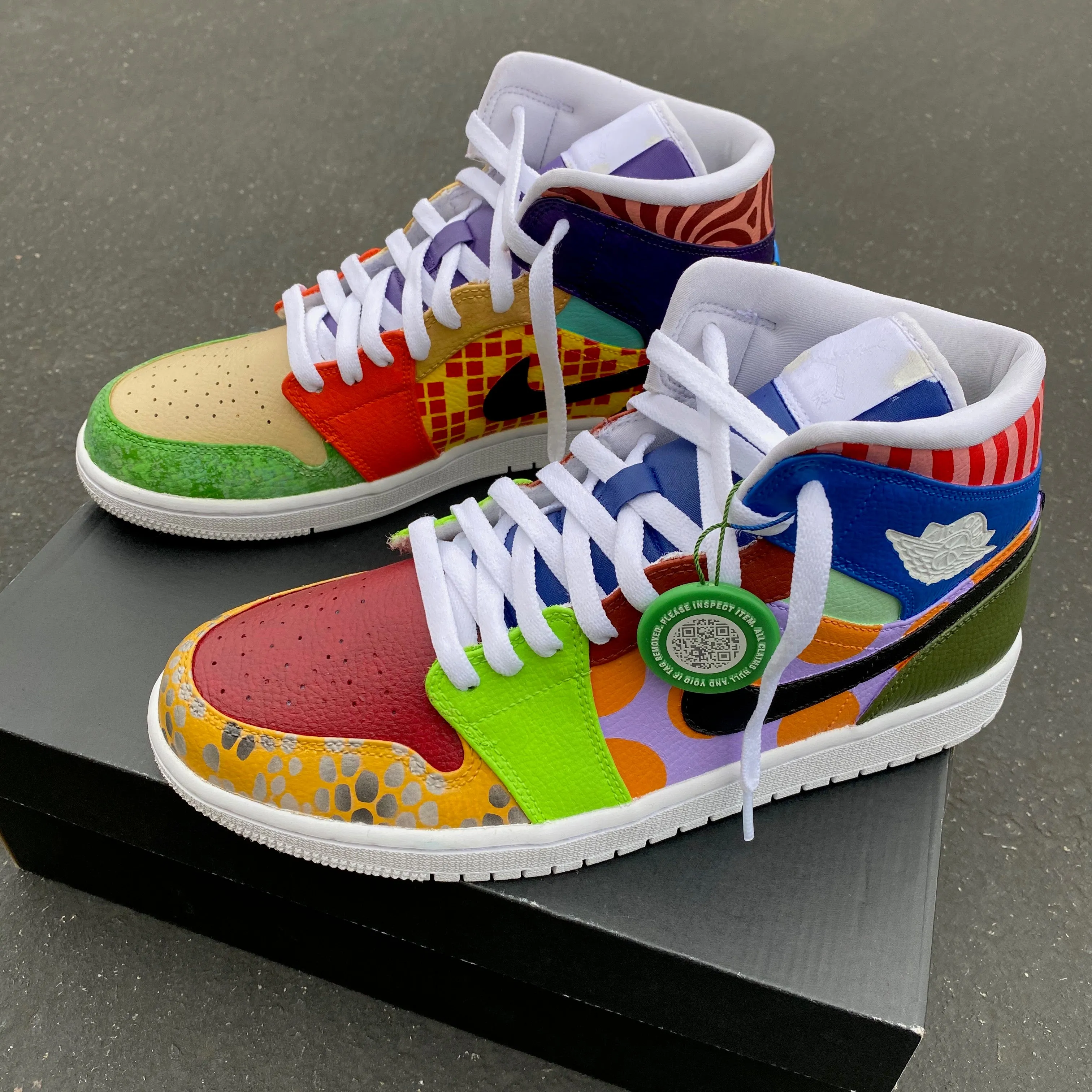 Custom Hand Painted Nike "What the dunk" Air Jordan Mid Best Asics Shoes For Running And Strength Training