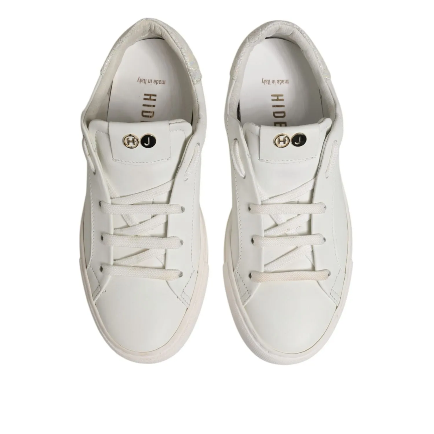 Classy Sneakers HIDE & JACK White Leather Low Top Lace Up Sneakers Shoes