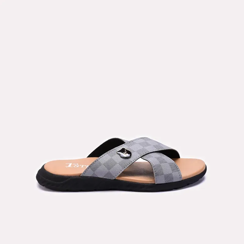 Kids Gray Casual Slippers 0630253 See Through Flat Shoes
