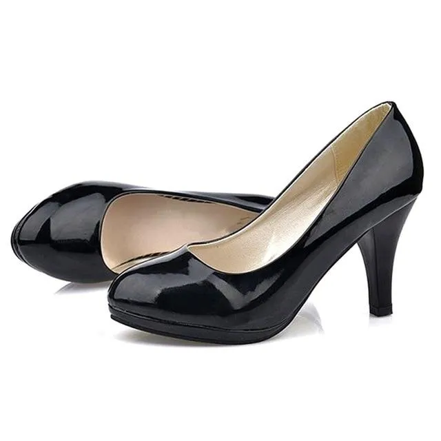 Waterproof Medical Shoes Large size 34 -42 Women Shoes Pointed Toe Pumps Dress High Heels Boat Wedding Shoes Waterproof platform