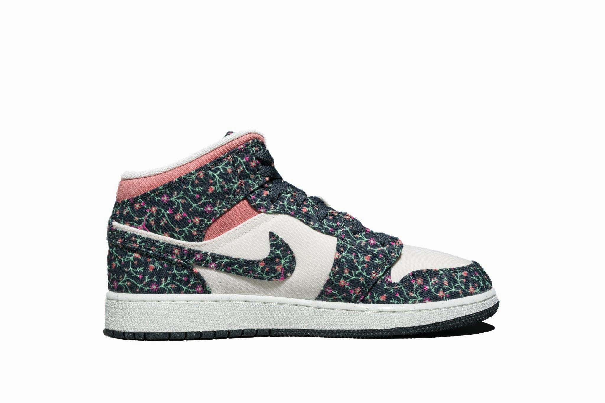 Air Jordan 1 Mid SE GS "Floral Canvas" Asics Training Shoes