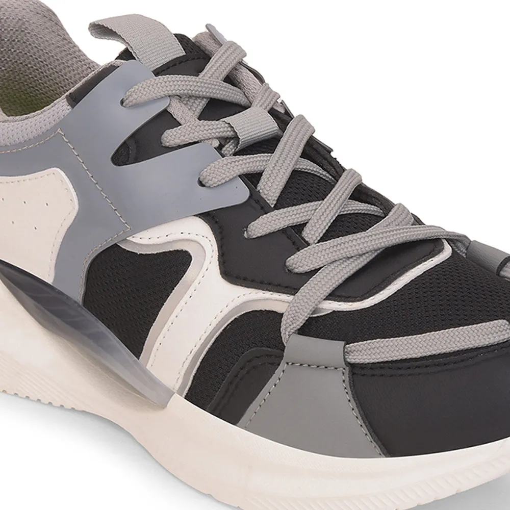 Leap7x Light Grey Sports Lacing Running Shoes For Kids GAMEON-2EL By Liberty Ultra Running