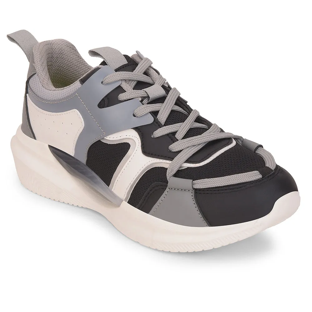 Leap7x Light Grey Sports Lacing Running Shoes For Kids GAMEON-2EL By Liberty Ride 17 Running Shoes