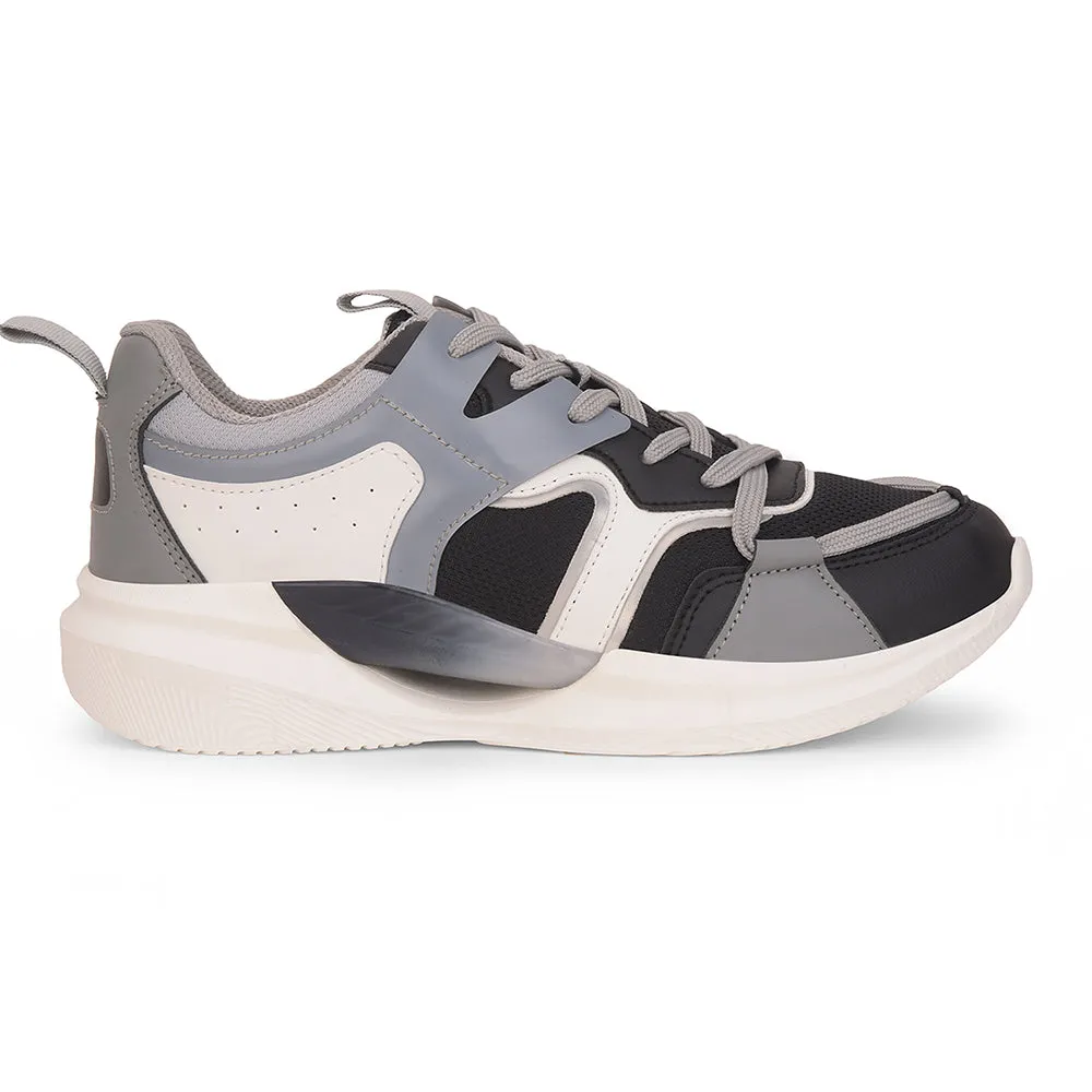 Best Running Shoes Flat Feet Leap7x Light Grey Sports Lacing Running Shoes For Kids GAMEON-2EL By Liberty