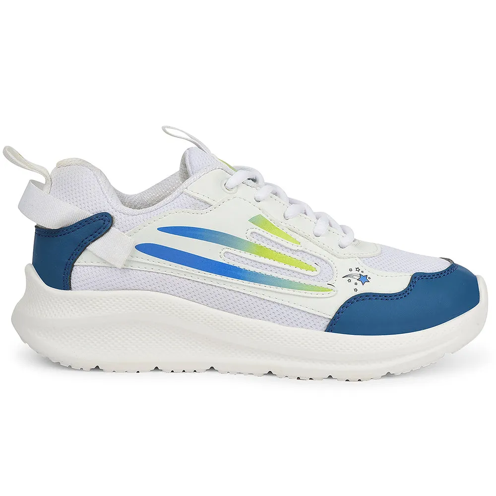 Walk Run Shoes Leap7x White Sports Lacing Running Shoes For Kids RYAN-1L By Liberty