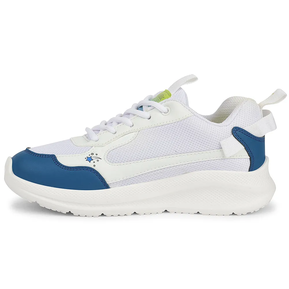 Leap7x White Sports Lacing Running Shoes For Kids RYAN-1L By Liberty Cloud Running Shoe