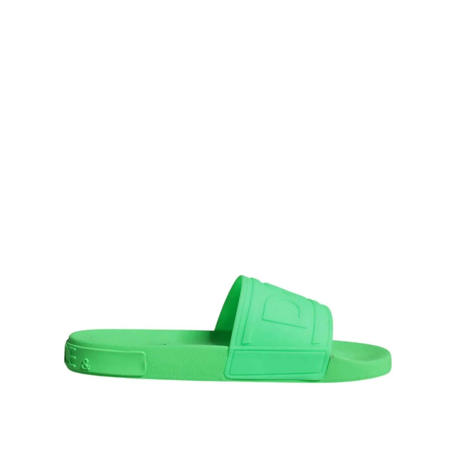 Dolce & Gabbana Green Leather Slides Sandals Beachwear Shoes Sandals To Wear With Dresses