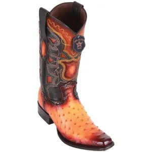 Doc Boots Los Altos Boots - Mens Dress Cowboy Boot - Low Priced Buttercup Ostrich Boots - European Toe- in Faded Buttercup