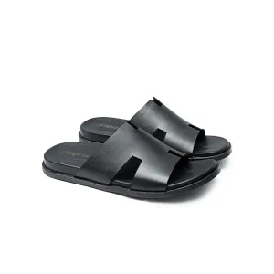 LS Pure Leather Handmade Rave Black Chappal LS-1140 Spider Slippers