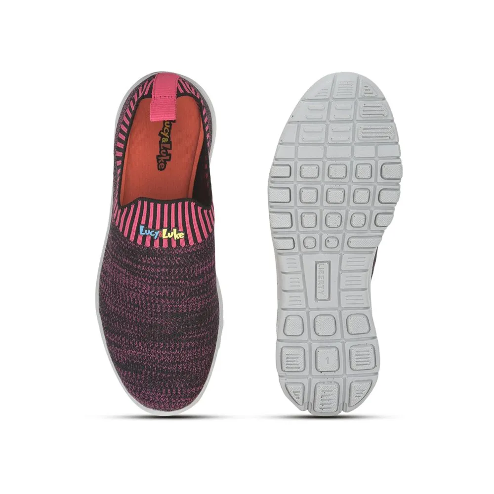 Lucy & Luke (Black) Sports Non Lacing Walking Shoes For Kids 2123-22 By Liberty Best Walking Shoes For Lower Back Pain