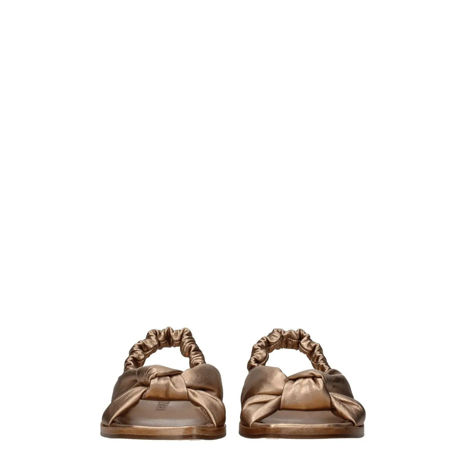 Real Leather Flat Shoes Stuart Weitzman Gold Leather Flat Sandals