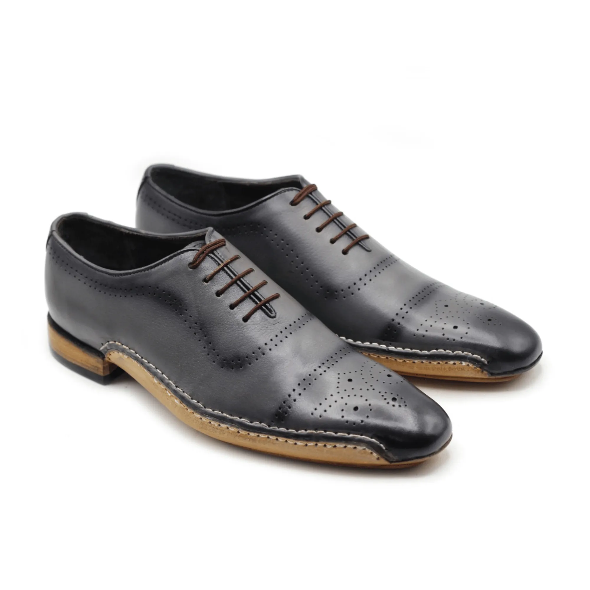 Buy Now New Custom Made Shoes Tailor made Handmade Bespoke Custom Design Genuine Black Leather Oxford Lace Up Unique Design Shoes For Mens Luke Casey Boots
