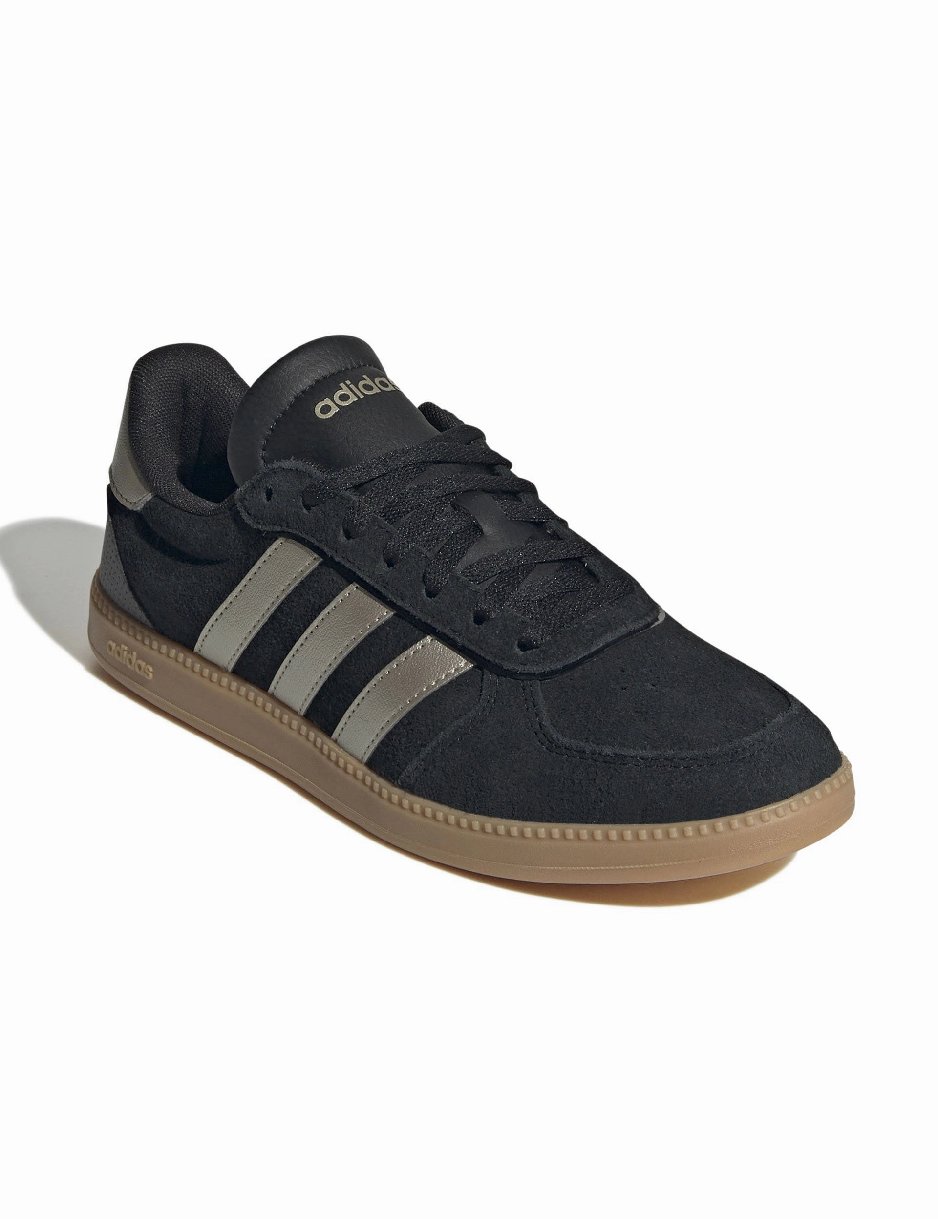 Tan Adidas Tennis Shoes Breaknet Sleek Shoes - Core Black/Cyber Metallic/Gum 3
