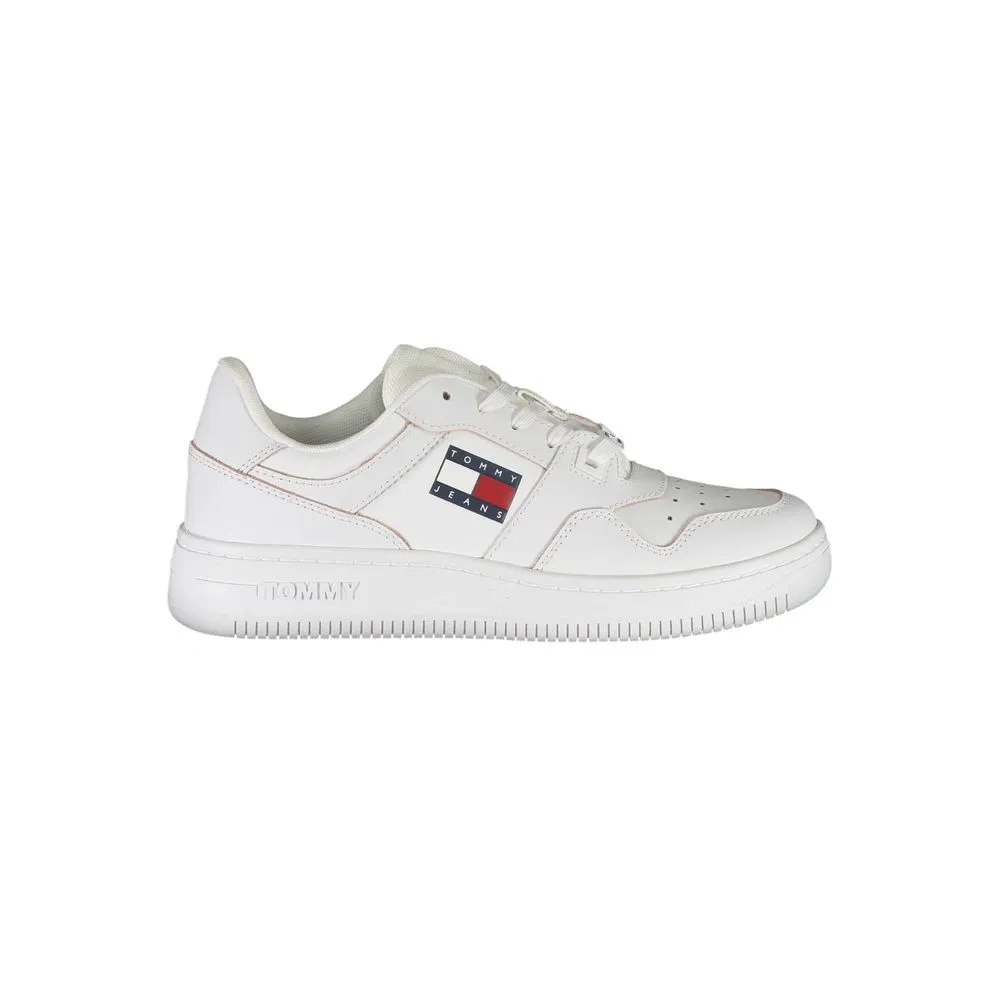 Tommy Hilfiger White Leather Women Sneaker Sneakers Fitness Program