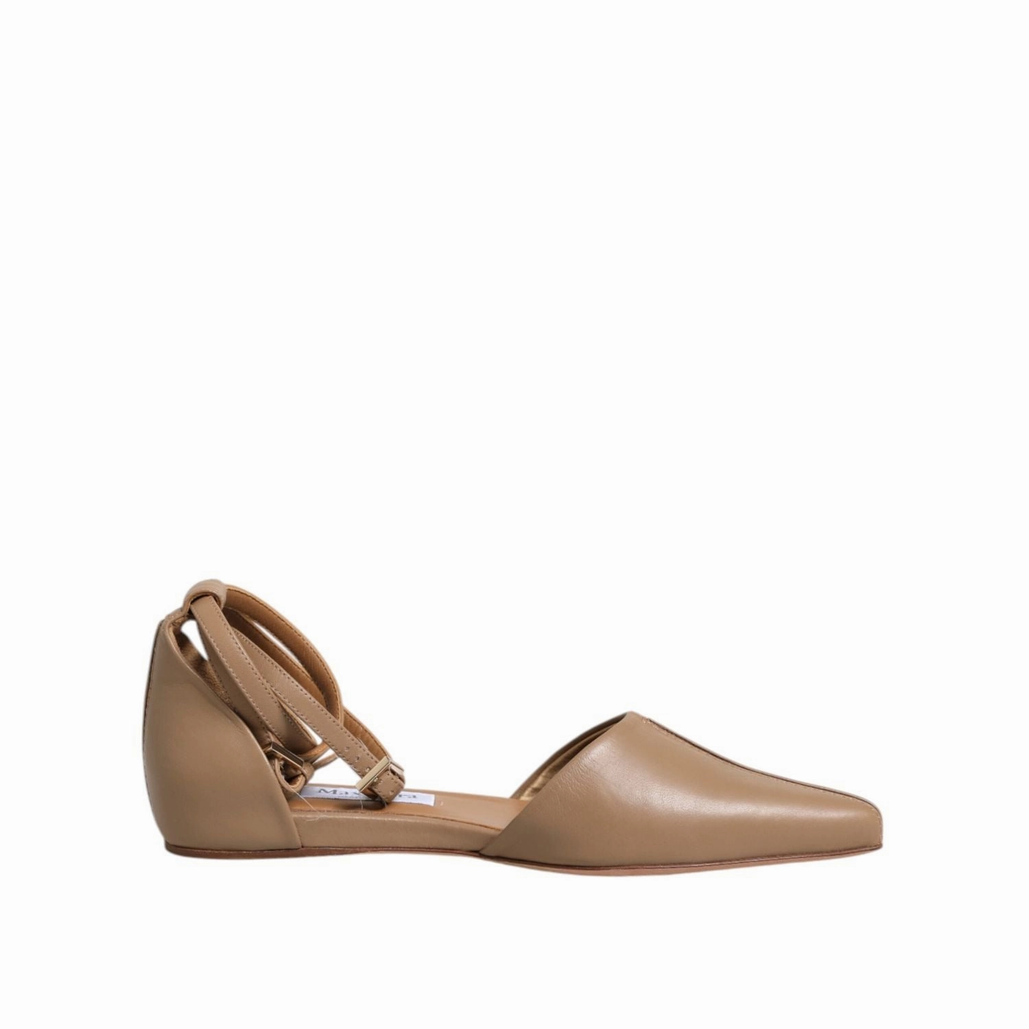 Jellypop Shoes Flats Max Mara Beige Leather Pointed Toe Sandals Ballet Flat Shoes