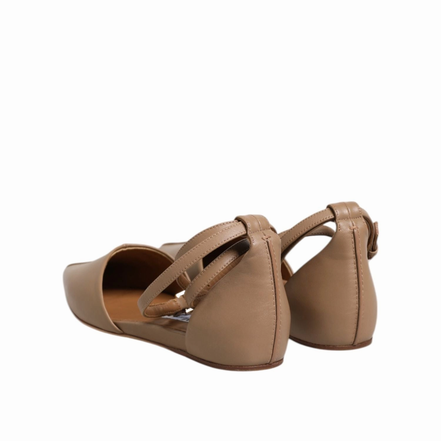 Max Mara Beige Leather Pointed Toe Sandals Ballet Flat Shoes White Flats Shoes