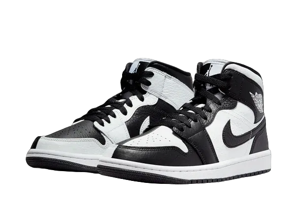 WMNS AIR JORDAN 1 MID SE "Split Black White" Asics Flat Shoe