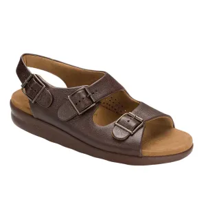 Men's Bravo Heel Strap Sandal Brown Cushion Flat Shoes