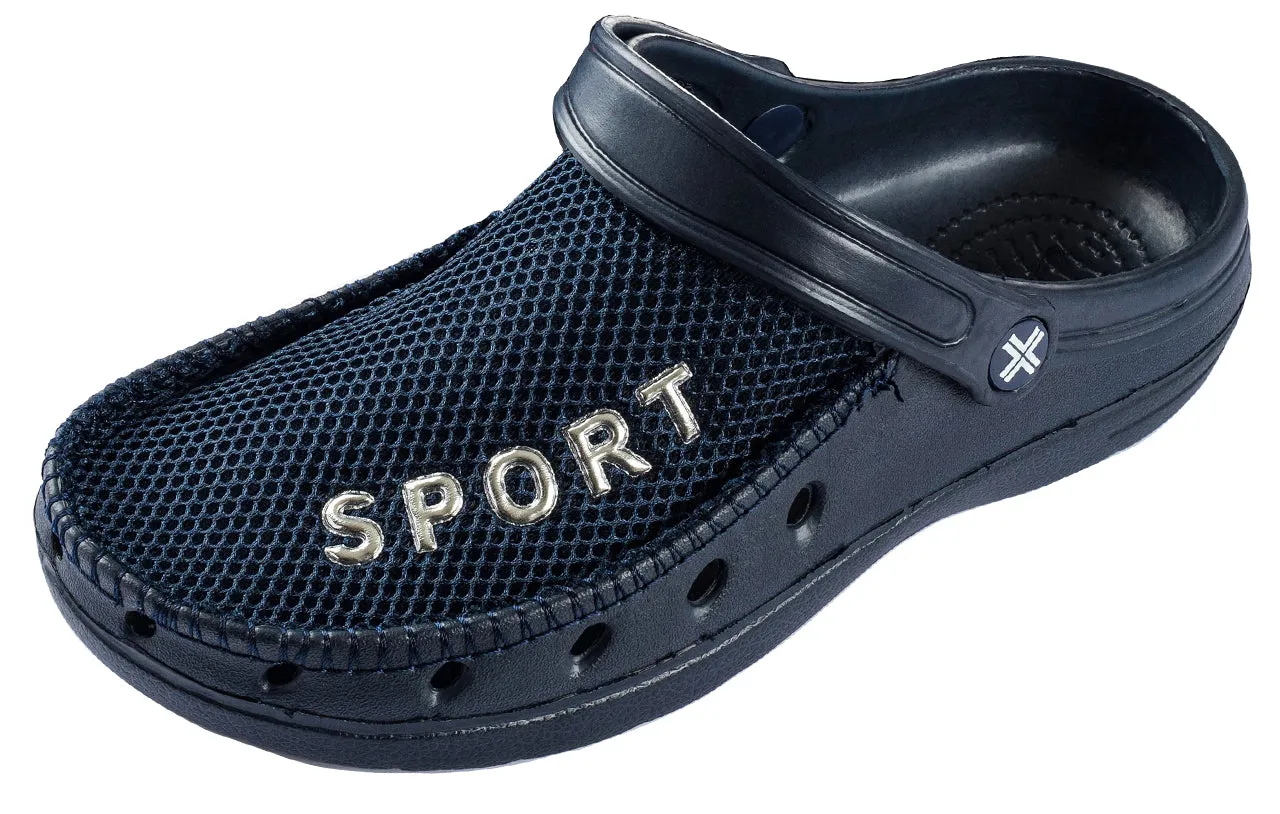 Mens Breathable Mesh Upper Clogs Valentines Slippers