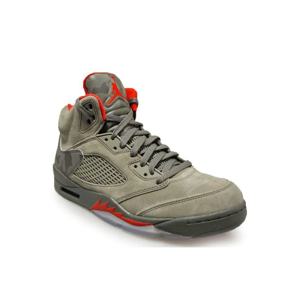 Asics Glideride Shoes Mens Nike Air Jordan 5 Retro - 136027 051 - Dark Stucco River Rock Red Trainers