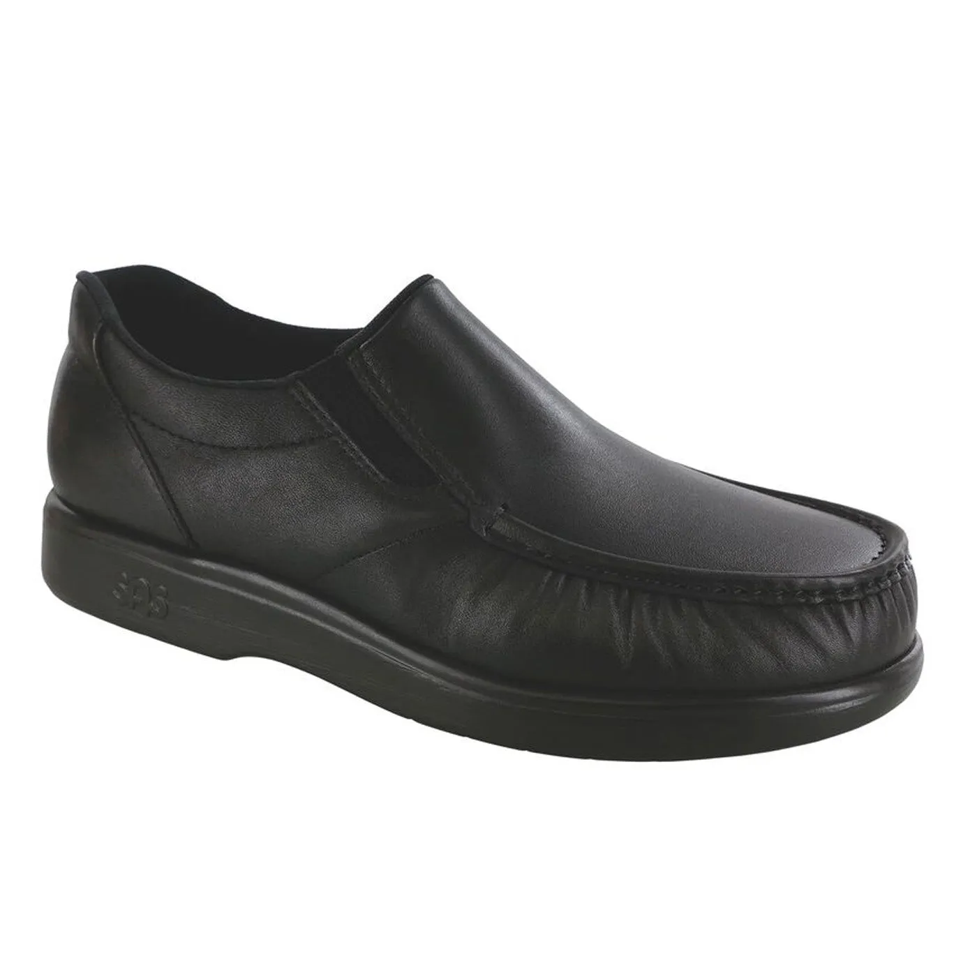 Best Flat Gym Shoes Men's Side Gore Slip On Loafer Black Smooth