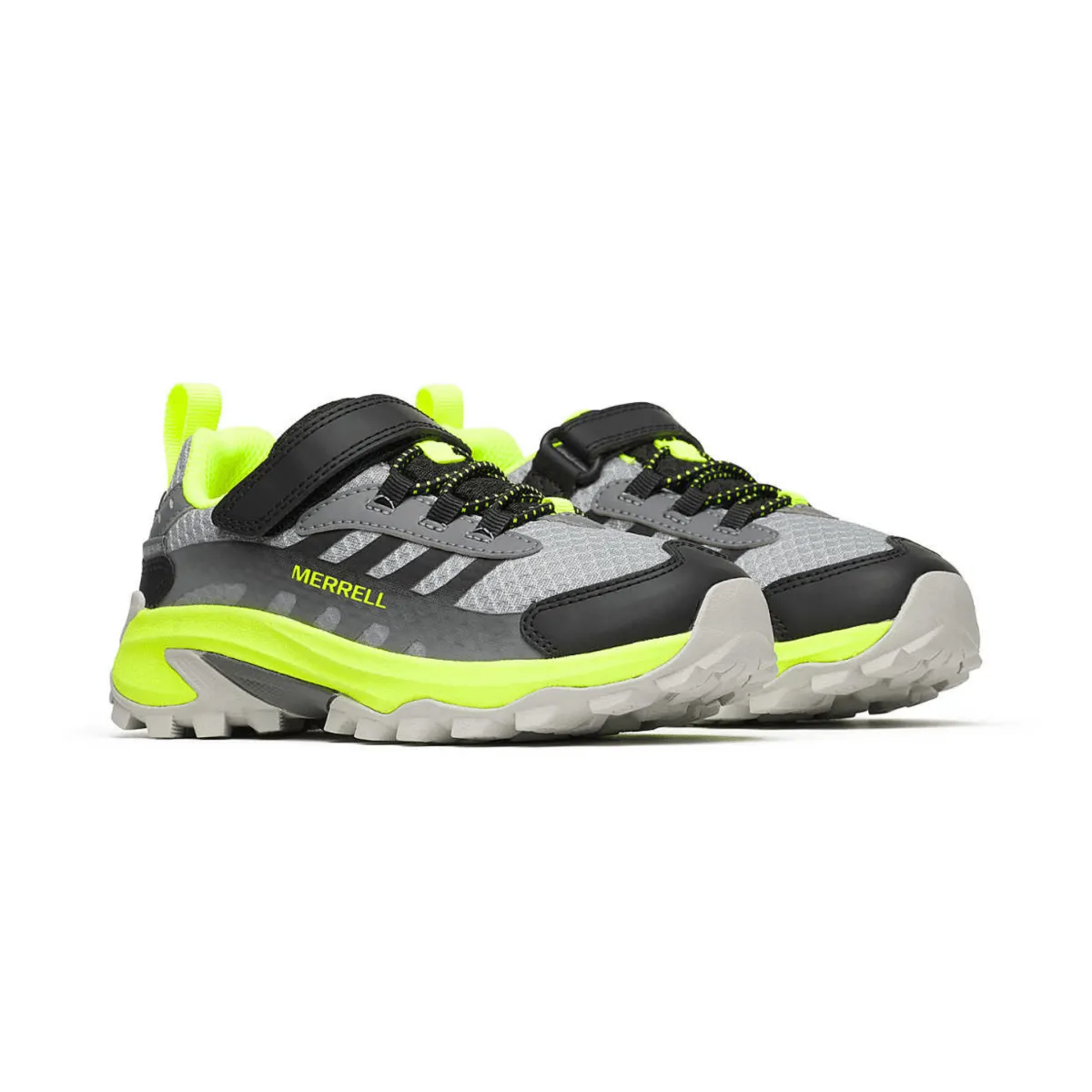Merrell Kidss Moab Speed 2 Low A/C Grey/Black/Citron Trail Running Shoes 573