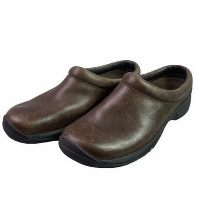 Merrell Clogs Women 6 Brown Leather Mules Shoes Slip On Comfort Everyday Minimalist Business Casual Shoes