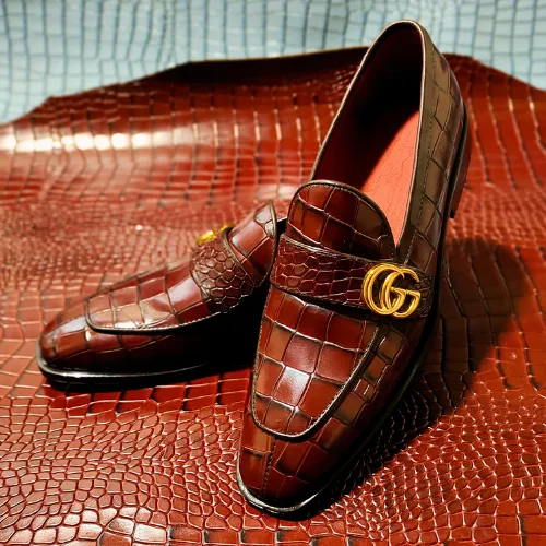 Custom Made Crocodile Print Leather Mens GUCCI Shoes Ladies Black Boots Knee High