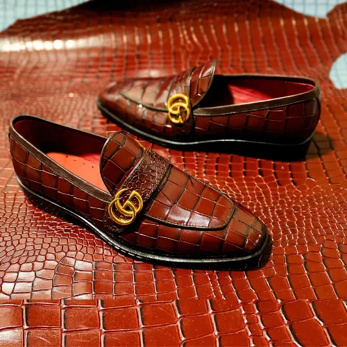 Custom Made Crocodile Print Leather Mens GUCCI Shoes Martens Biker Boots