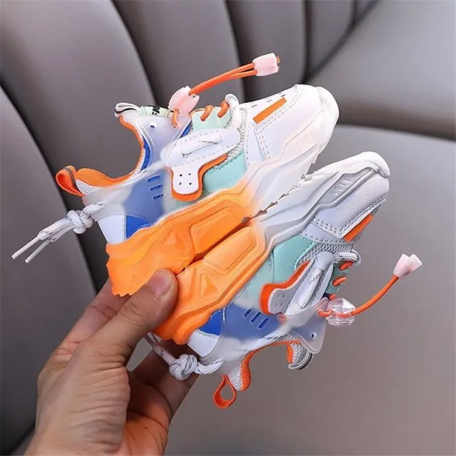 Foot-shaped Minimalist Hiking Shoes MOF Kids shoes new children shoes girls boys casual shoes fashion colorblock breathable soft leather non-slip sneakers for kids