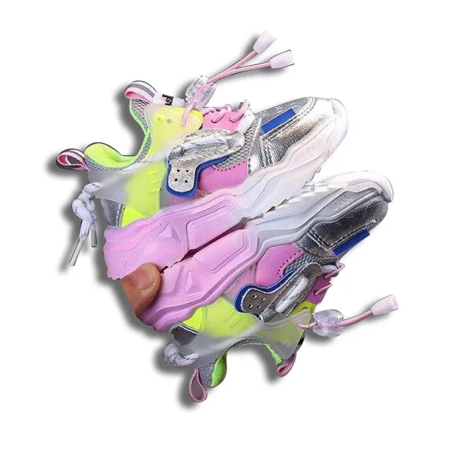 Flat Foot Hiking Shoes MOF Kids shoes new children shoes girls boys casual shoes fashion colorblock breathable soft leather non-slip sneakers for kids