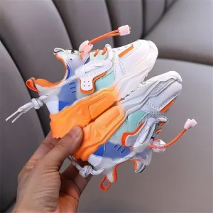 Hiking Shoes Or Boots MOF Kids shoes new children shoes girls boys casual shoes fashion colorblock breathable soft leather non-slip sneakers for kids