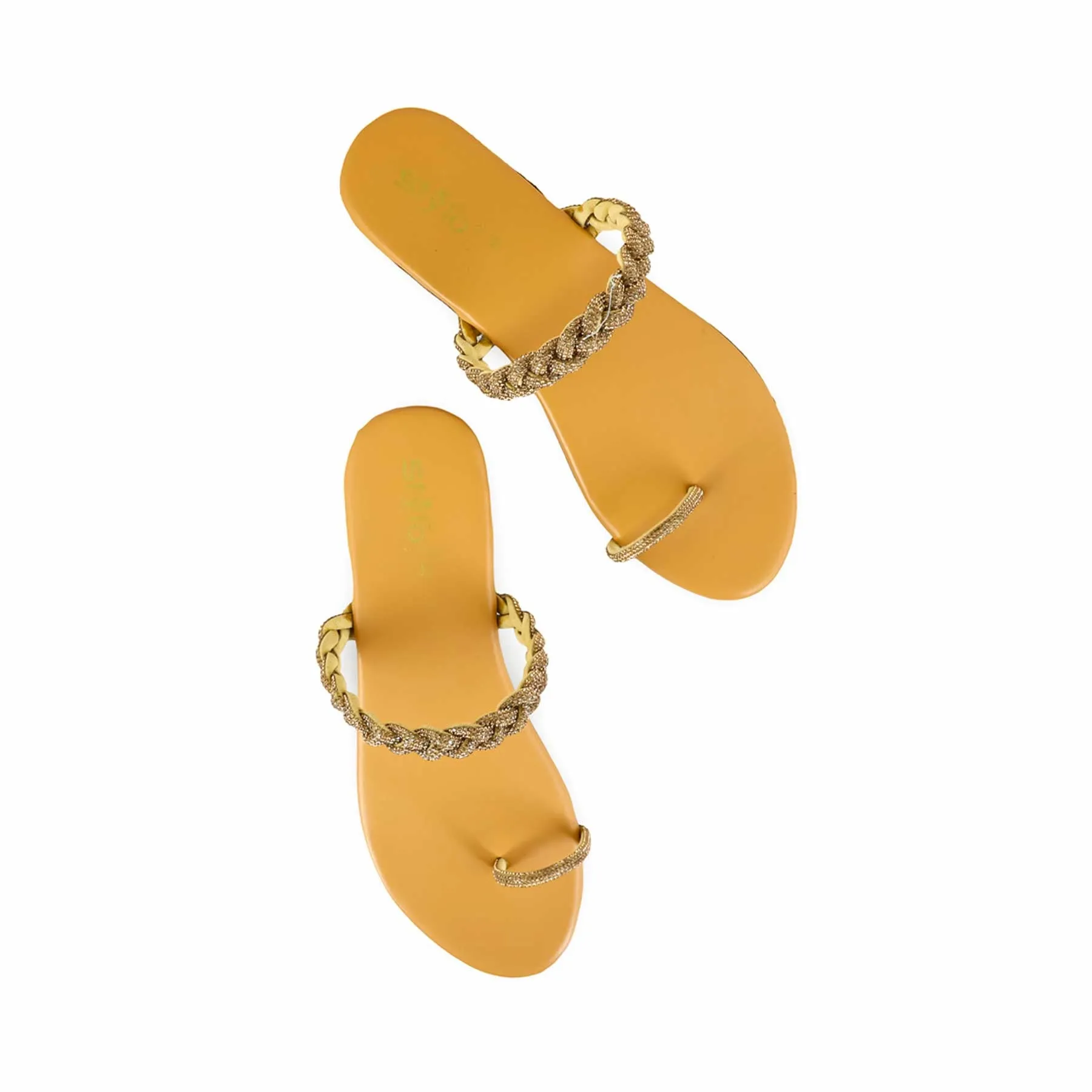 Mustard Casual Women Chappal CL1921 Flat Shoes To Wear With Trousers