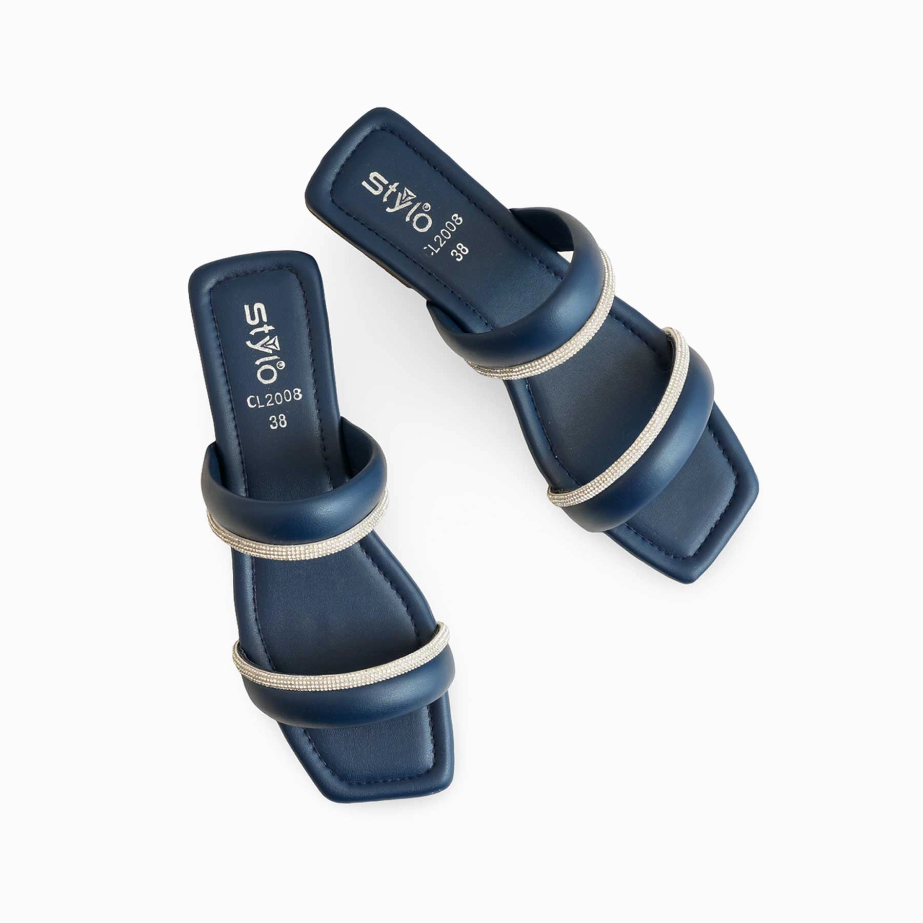 Casual Hand Stitching Leather Arch Support Shoes Navy Casual Women Slipper CL2008