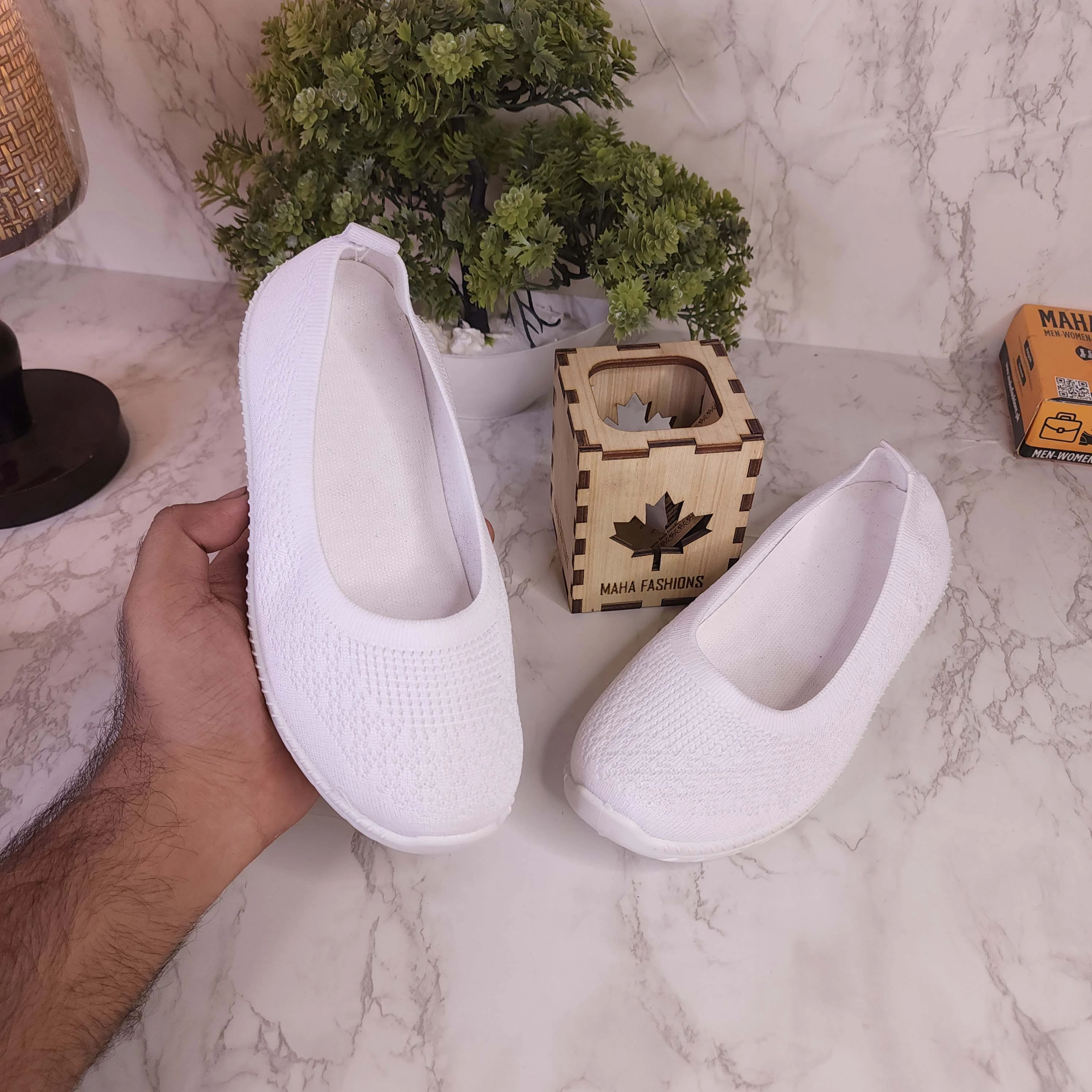 White Women Comfortable Loafers Casual Slip On P-6000 Premium Casual Shoes